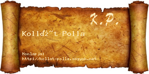Kollát Polla névjegykártya